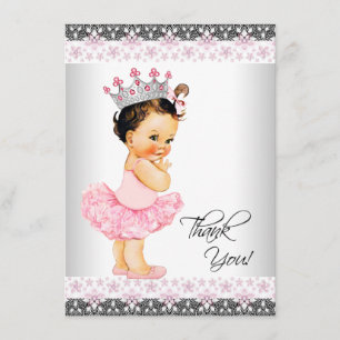 Tutu Princess Baby Shower Thank You Card