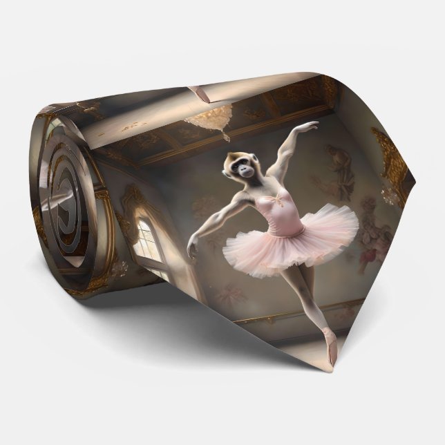 "Tutu-rrific! The Gibbon's Graceful Pirouette" Tie (Rolled)