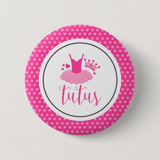 Tutus Gender Reveal 6 Cm Round Badge (Front)