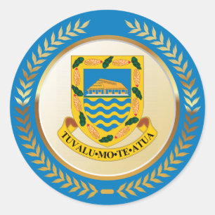 Tuvalu Coat of Arms Classic Round Sticker