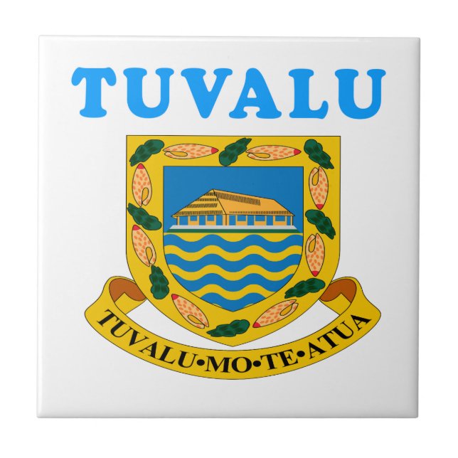 Tuvalu Coat Of Arms Designs Ceramic Tile (Front)