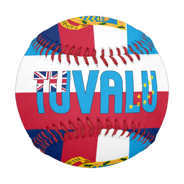 Tuvalu Flag and Coat of Arms Patriotic Baseball (Front)