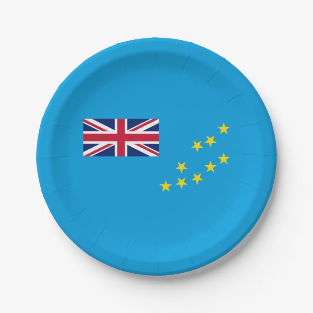 Tuvalu Flag Paper Plate (Front)