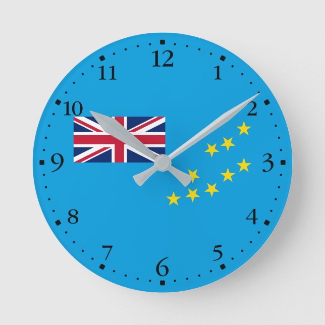Tuvalu Flag Round Clock (Front)
