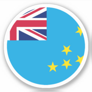 Tuvalu Flag Round Sticker