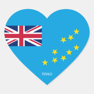 Tuvalu Flag Splendid Patriotic Heart Sticker
