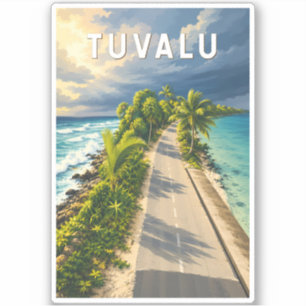 Tuvalu Illustration Travel Art Vintage
