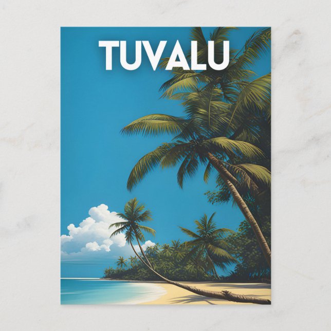 Tuvalu Retro Travel Poster Postcard (Front)