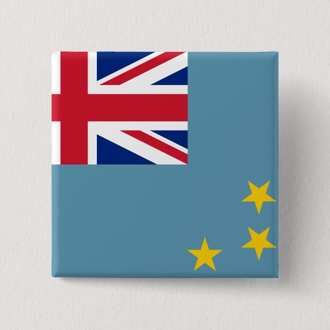 Tuvalu (Tuvaluan) Flag 15 Cm Square Badge (Front)