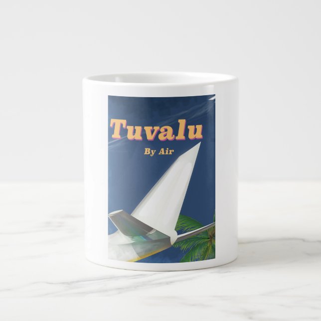 Tuvalu Vintage style travel poster Large Coffee Mug (Front)