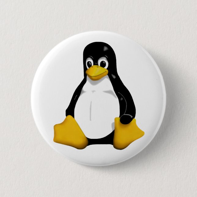 Tux 6 Cm Round Badge (Front)