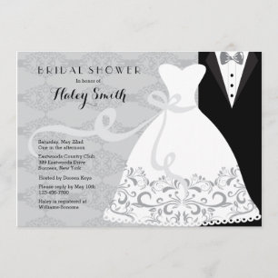 Tux and Gown Bridal Shower Invitation