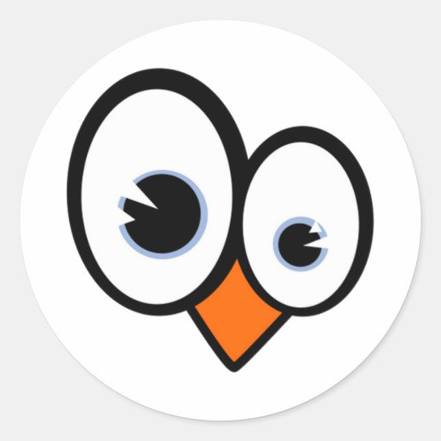 Tux Eyes Linux Penguin Sticker (Front)