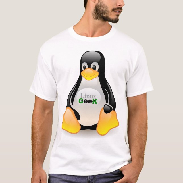 Tux Linux Geek T-Shirt (Front)