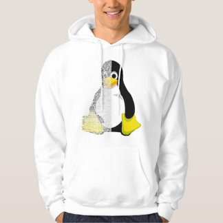 Tux mascot half text hoodie