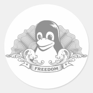 Tux Penguin - (Linux, Open Source, Copyleft, FSF) Classic Round Sticker