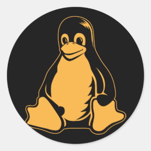 Tux Penguin - (Linux, Open Source, Copyleft, FSF) Classic Round Sticker