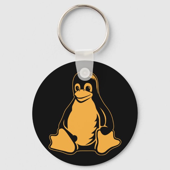 Tux Penguin - (Linux, Open Source, Copyleft, FSF) Key Ring (Front)