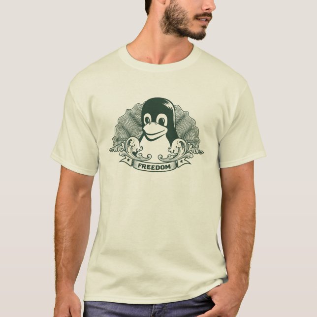 Tux Penguin - (Linux, Open Source, Copyleft, FSF) T-Shirt (Front)