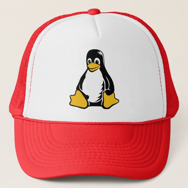 Tux Penguin - (Linux, Open Source, Copyleft, FSF) Trucker Hat (Front)