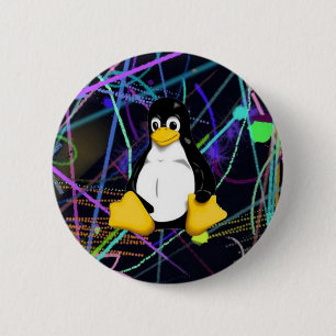 TUX Scribbles 6 Cm Round Badge