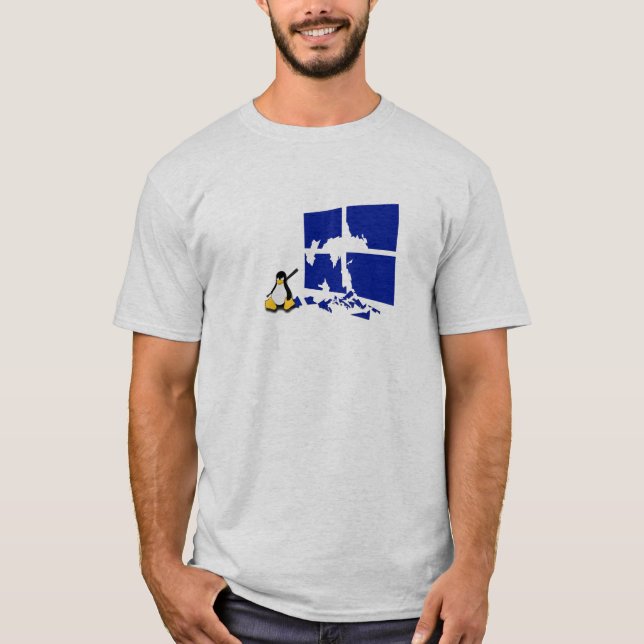 Tux the Linux Penguin Gets Mediaeval T-Shirt (Front)