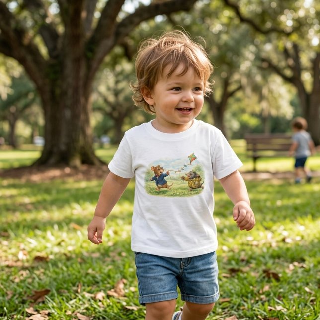 Tux & Twitch Meadow Kite Adventure Toddler T-Shirt (Creator Uploaded)