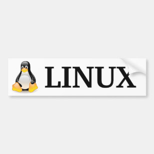 Tux with Linux Bumper Sticker