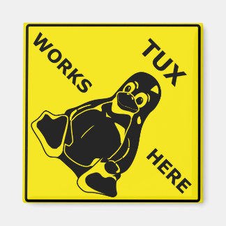 Tux works here magnet