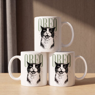 Tuxaroo Name Vintage Engraved Style Pet Portrait Coffee Mug