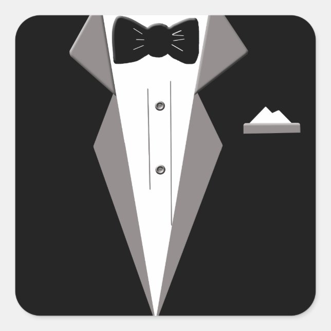 Tuxedo Art Square Sticker (Front)