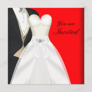 Tuxedo Ball Gown Black Tie Party Invitations