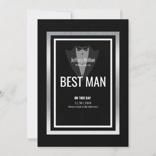 Tuxedo best man black and white tuxedo  invitation
