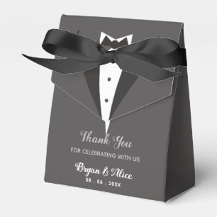 Tuxedo (Black Bow) Wedding Favour Boxes