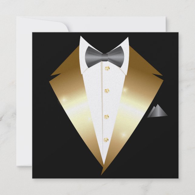 Tuxedo Black Tie Event INVITATION (Front)