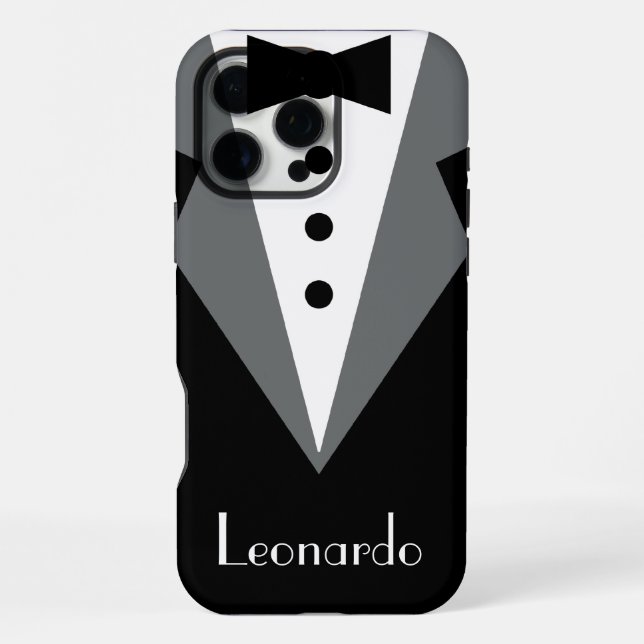 Tuxedo Black Tie Personalised iPhone Case (Back)