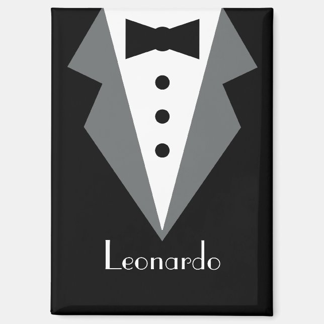 Tuxedo Black Tie Personalised Magnet (Front)