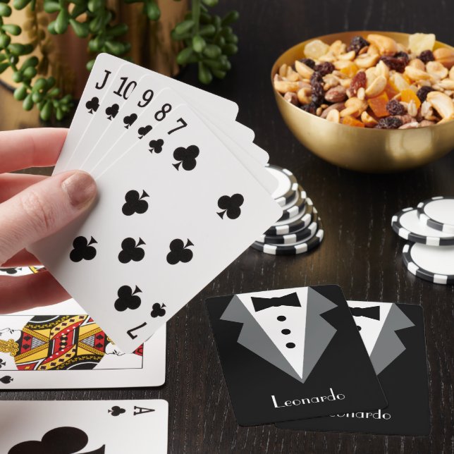 Tuxedo Black Tie Personalised Playing Cards (In Situ)