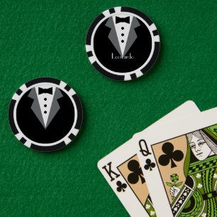 Tuxedo Black Tie Personalised Poker Chips