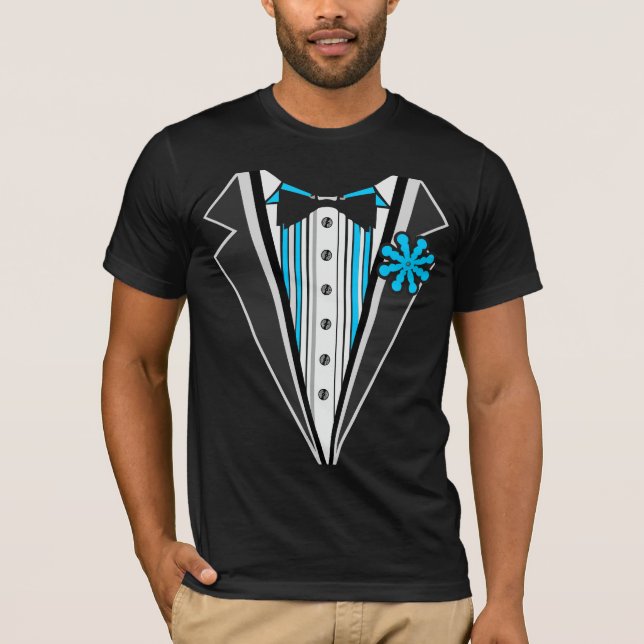 Tuxedo Blue Stripes T-Shirt (Front)