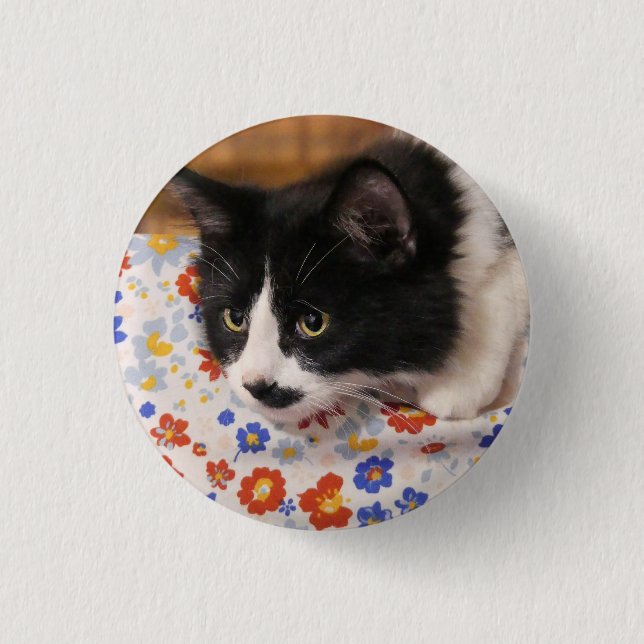 Tuxedo Cat 3 Cm Round Badge (Front)