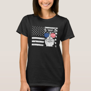 Tuxedo Cat 4th of July US American Flag Patriotic T-Shirt