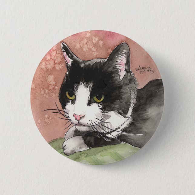 Tuxedo Cat 6 Cm Round Badge (Front)