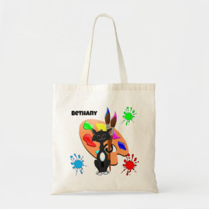Tuxedo Cat And Paint Palette Tote Bag