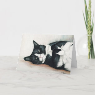 "Tuxedo Cat" Art Greeting Card