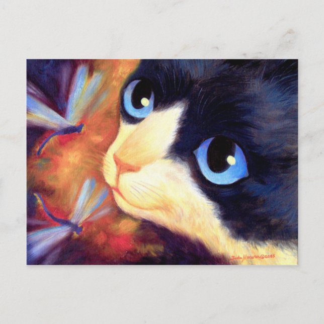 Tuxedo Cat Art - Multi Postcard (Front)