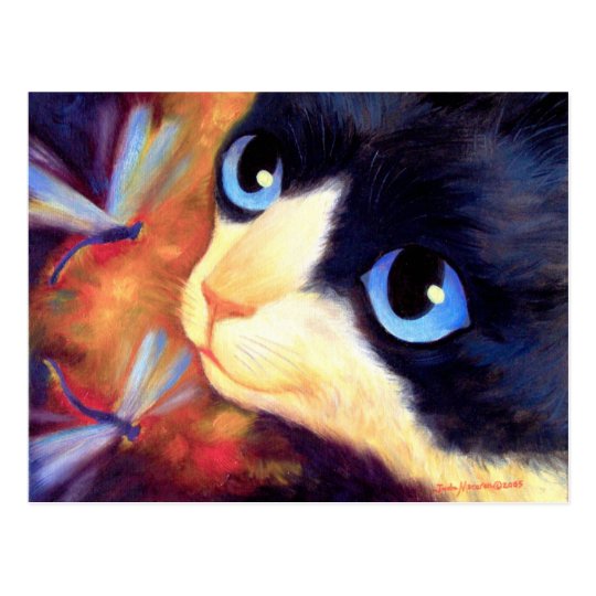 Tuxedo Cat Art - Multi Postcard