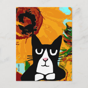 TUXEDO CAT ART & SUNFLOWER PANDA KITTY POSTCARDS