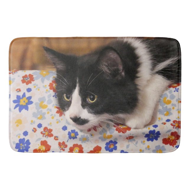 Tuxedo Cat  Bath Mat (Front)