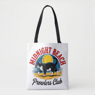 Tuxedo Cat Beach Prowlers Club Tote Bag